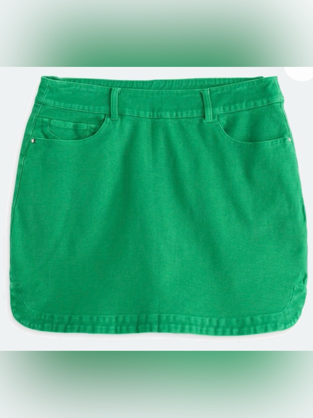 Tribal Green Denim Mini SKORT with pockets. NWT